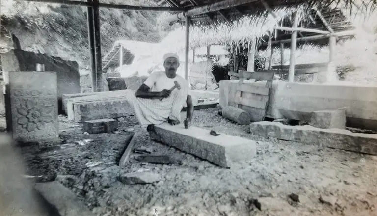 Stone masons at work