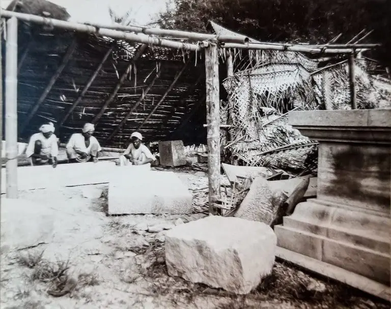 Stone masons at work
