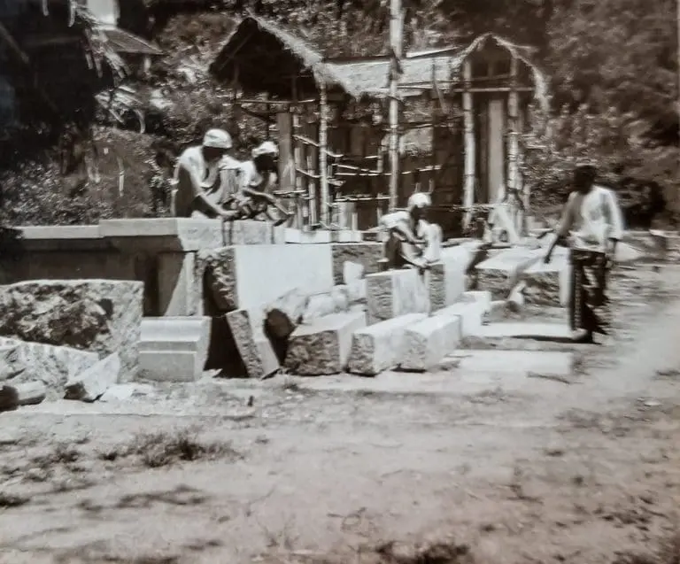 Stone masons at work