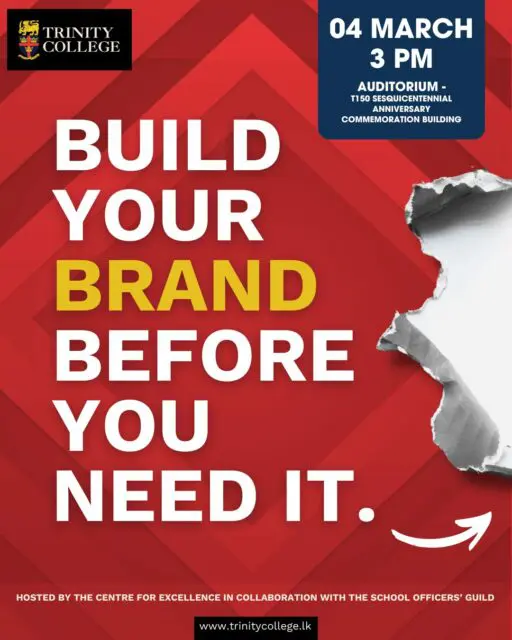 ⚠️Seats are filling fast. Opportunities don’t wait!

📅 04 March | 🕒 3 PM
📍 New Auditorium at the T150 Commemoration Building 

Register now: www.trinitycollege.lk/linkedin