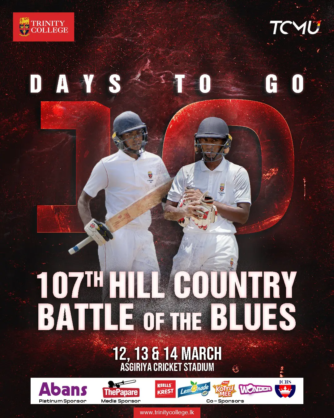 10 DAYS TO GO!
Two rivals. One legacy.
More than a game, it’s history, pride, and tradition on the line.
Save the dates. The battle awaits