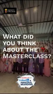 The Masterclass may be over…
but the conversations have just started.

For those who participated, remember: consistency is key to building and maintaining your personal brand on LinkedIn.

Keep building. Keep connecting.
Till we meet again!

(Video by Trinity College Media Unit)