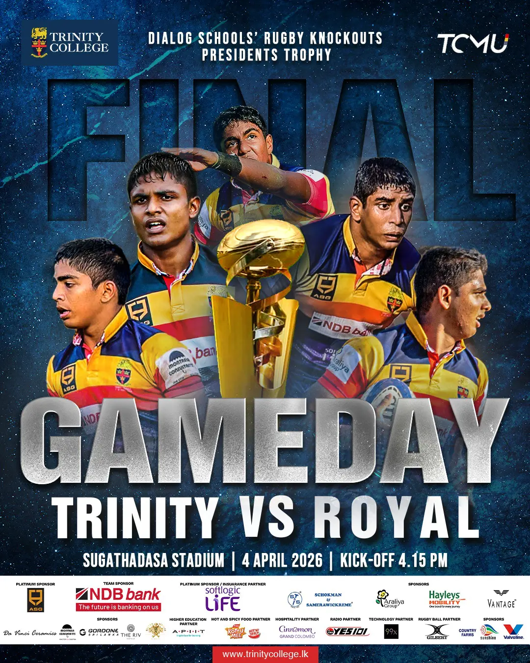 GAMEDAY
All roads lead to Sugathadasa Stadium!
Two age-old rivals collide once more, only one will walk away with the crown.