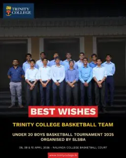 Wishing our young Lions the very best as they take on the challenge at the Under 20 Boys Basketball Tournament 2025! 🏀
Play with pride, passion, and the true spirit of Trinity College Kandy. Go forth and make us proud!