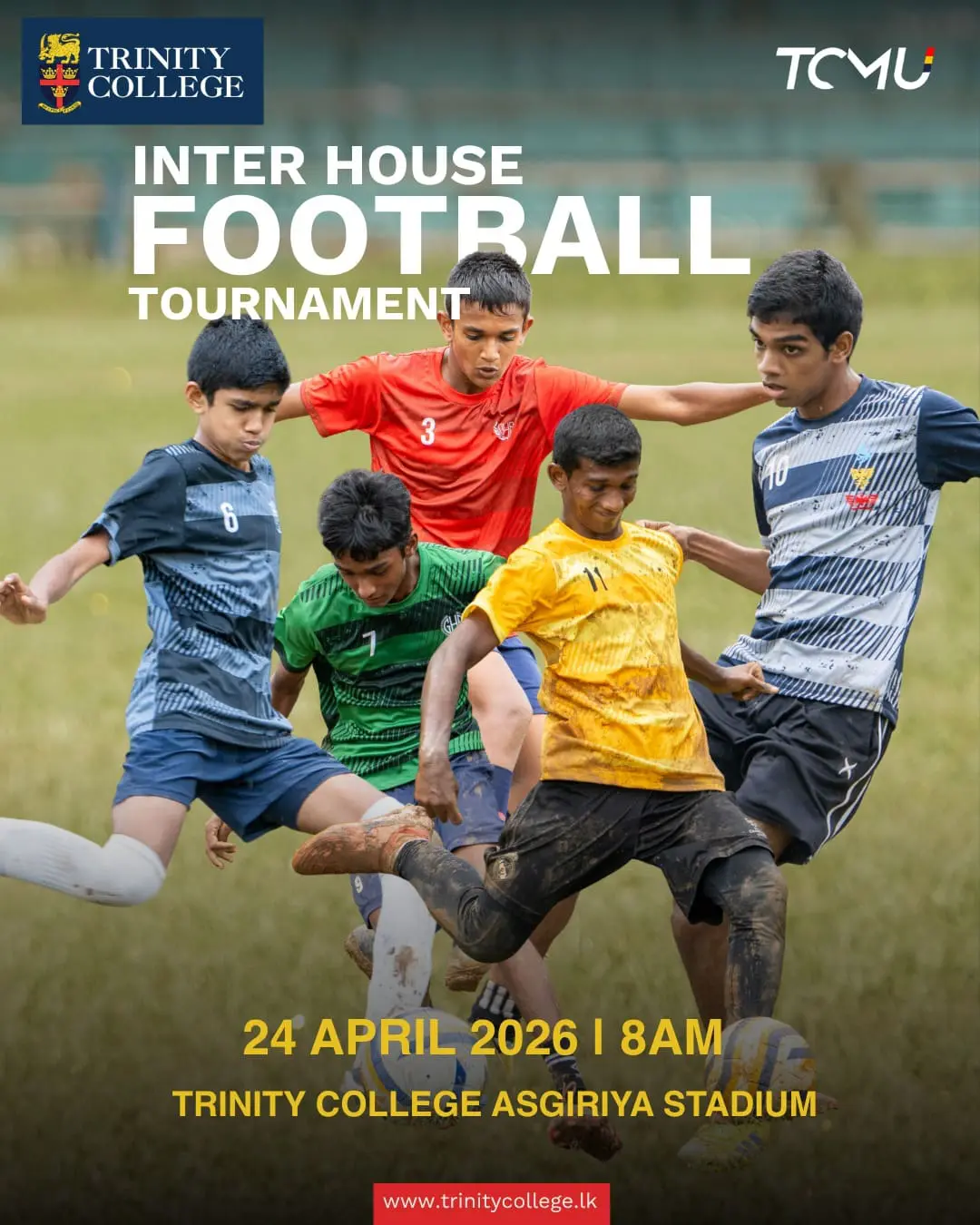 The wait is over. The Inter-House Football Tournament is here. Be there at 8 AM tomorrow to witness the intense rivalries and spectacular goals that define Trinity football.