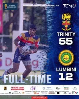 Full-time dominance 🏉
Trinity College Kandy powers through with a commanding 55–12 victory over Lumbini!

A complete performance from start to finish