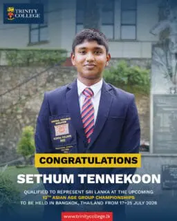 Proud moment for Trinity as Master Sethum Tennekoon qualifies to represent Sri Lanka at the 12th Asian Age Group Championships in Bangkok 🇱🇰🏊‍♂️

Wishing him the very best on the international stage!