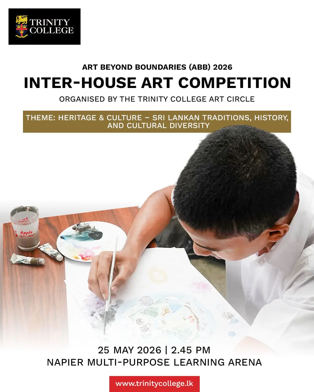Get ready for a celebration of culture and creativity! 🖌️ The Art Beyond Boundaries (ABB) Inter-House Art Competition is happening this Monday, 25th May at 2:45 PM in the Napier Multi-Purpose Learning Arena.