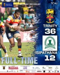 Unbeaten and unstoppable! 🦁🏉
 
Trinity continue their dominant run with a convincing 36–12 victory over Isipathana in the Dialog Schools’ Rugby League 2026.

A flawless performance as the Lions march on - stronger every game!