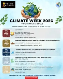 Climate Week 2026 🌍🍃
A week dedicated to awareness, action, and inspiration for a better future.
Join us as we learn, engage, and take steps towards protecting our planet.