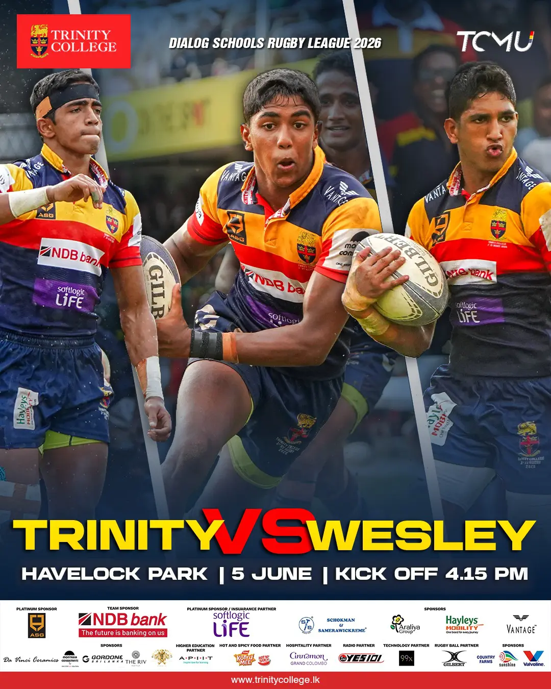Next stop: Havelock Park. 

Trinity vs Wesley | 5 June | 4:15 PM. 

Let's bring the noise!