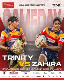 🏉 Match Day is Here! 🦁

The Lions are ready to charge into battle as Trinity take on Zahira in the Dialog Schools Rugby League 2026!

📍 Zahira College Grounds, Maradana
⏰ Kick-off: 4.15 PM

The Lions are ready to charge into battle as Trinity takes on Zahira in the Dialog Schools Rugby League 2026! heard! 🔴🟡🔵