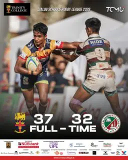 Full-time at the Dialog Schools Rugby League 2026 🏉

A hard-fought victory for the Lions as Trinity College secures a thrilling 37 – 32 win! 💪🔥
Credit to a determined opponent — well played Zahira for an intense battle till the very end.