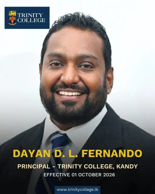 The Board of Governors is pleased to announce that Mr. D. D. L. Fernando has been selected to succeed him effective 1st October 2026. We wish Mr. Fernando a successful tenure of office at Trinity! 

Read the full announcement on our College website.