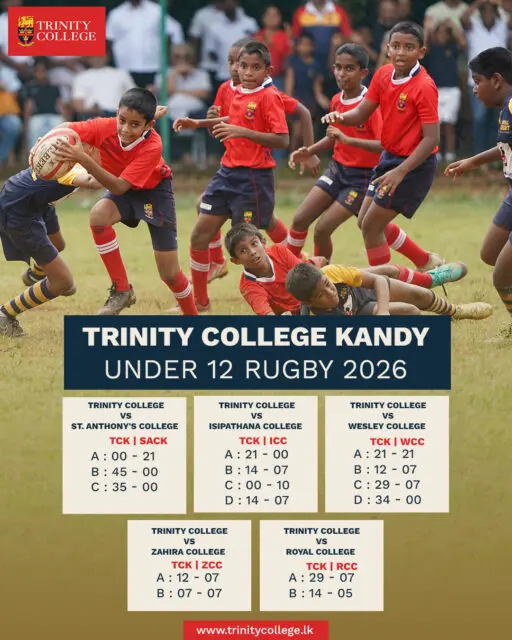 🏉 Junior Lions Show Their Strength! 🦁

A spirited performance from our Junior Rugby teams as they took on strong opposition with determination, teamwork, and true Lion spirit. Across the Under 12, Under 14, and Under 16 age groups, our boys displayed resilience, discipline, and skill, delivering a series of impressive results throughout the tournament.

Congratulations to all the players, coaches, and support staff for their hard work and commitment. The future of Trinity Rugby continues to shine brightly!

Go Lions!