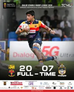 Full-Time | Dialog Schools Rugby League 2026 🏉

The Lions roar again! 🦁 A commanding 20–07 victory over St. Peter's College brings an end to their unbeaten league run.

Well played, Lions! ❤️💛💙