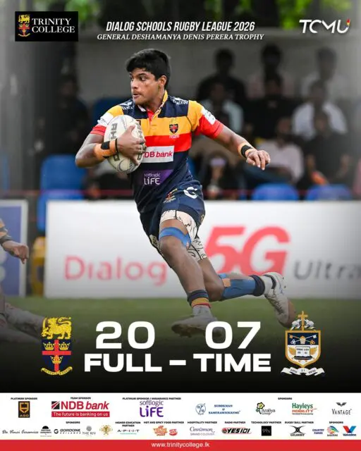 Full-Time | Dialog Schools Rugby League 2026 🏉

The Lions roar again! 🦁 A commanding 20–07 victory over St. Peter's College brings an end to their unbeaten league run.

Well played, Lions! ❤️💛💙