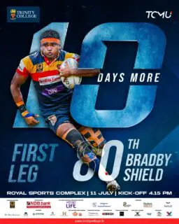 10 days to go. The countdown is on ⏳🔥
The stage is set for the 80th Bradby Shield — First Leg at the Royal Sports Complex.
Get ready to back the Lions with pride and passion! 🦁