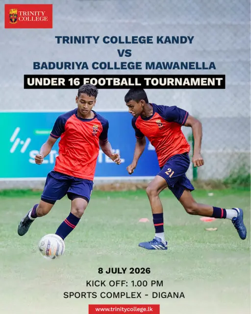 ⚽ Match Day Awaits!

Our Under 16 football team is ready to take the field as they face Baduriya College, Mawanella.

📅 8 July 2026
🕐 Kick-off: 1.00 PM
📍 Sports Complex, Digana

Join us in cheering on the Lions! 🦁