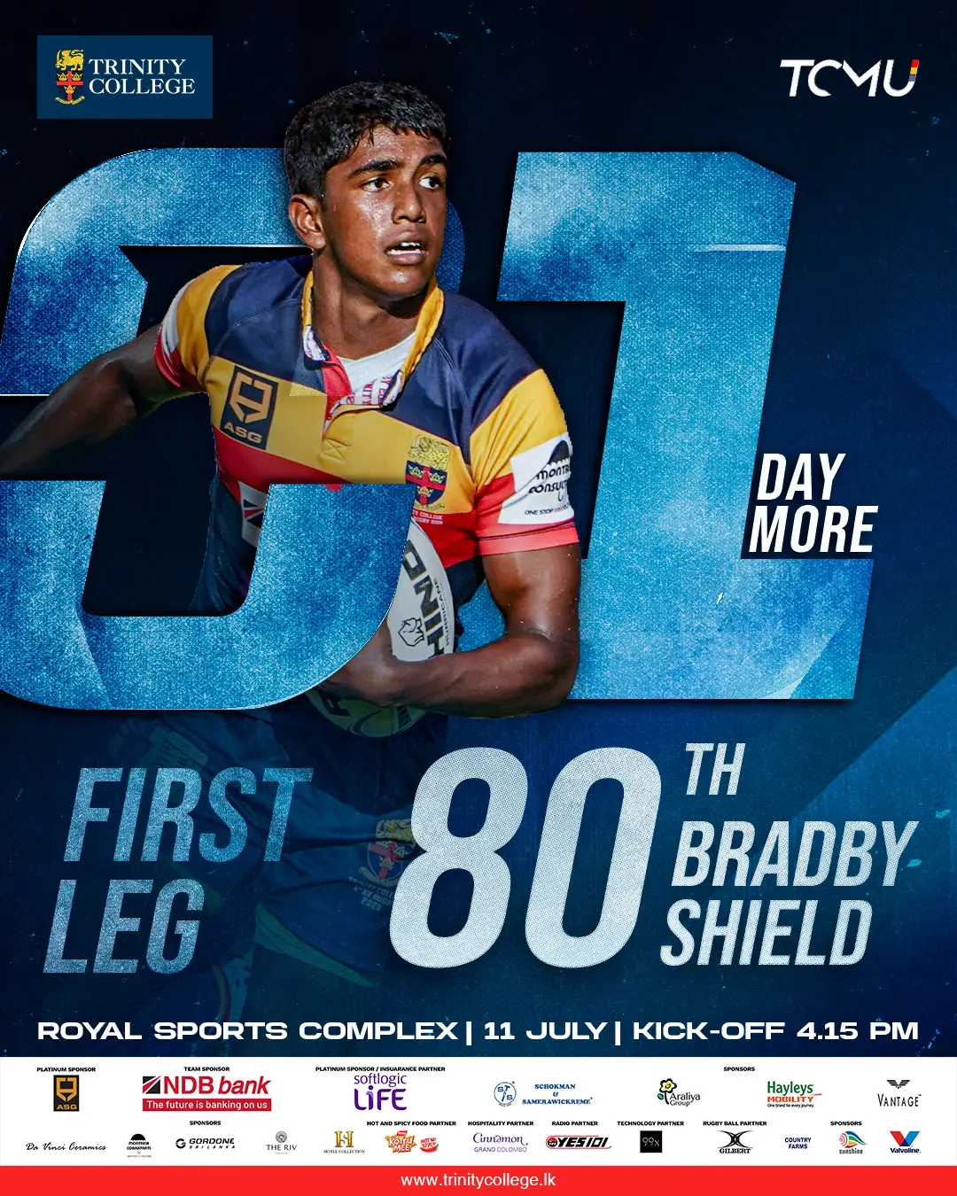 1 day more. One Shield. One Pride. 🦁🏉

The wait is almost over. Tomorrow, the Lions charge into the 80th Bradby Shield First Leg, ready to uphold a legacy built on courage, commitment, and brotherhood.

Rise as one. Roar as one. Go Lions! ❤️💛💙