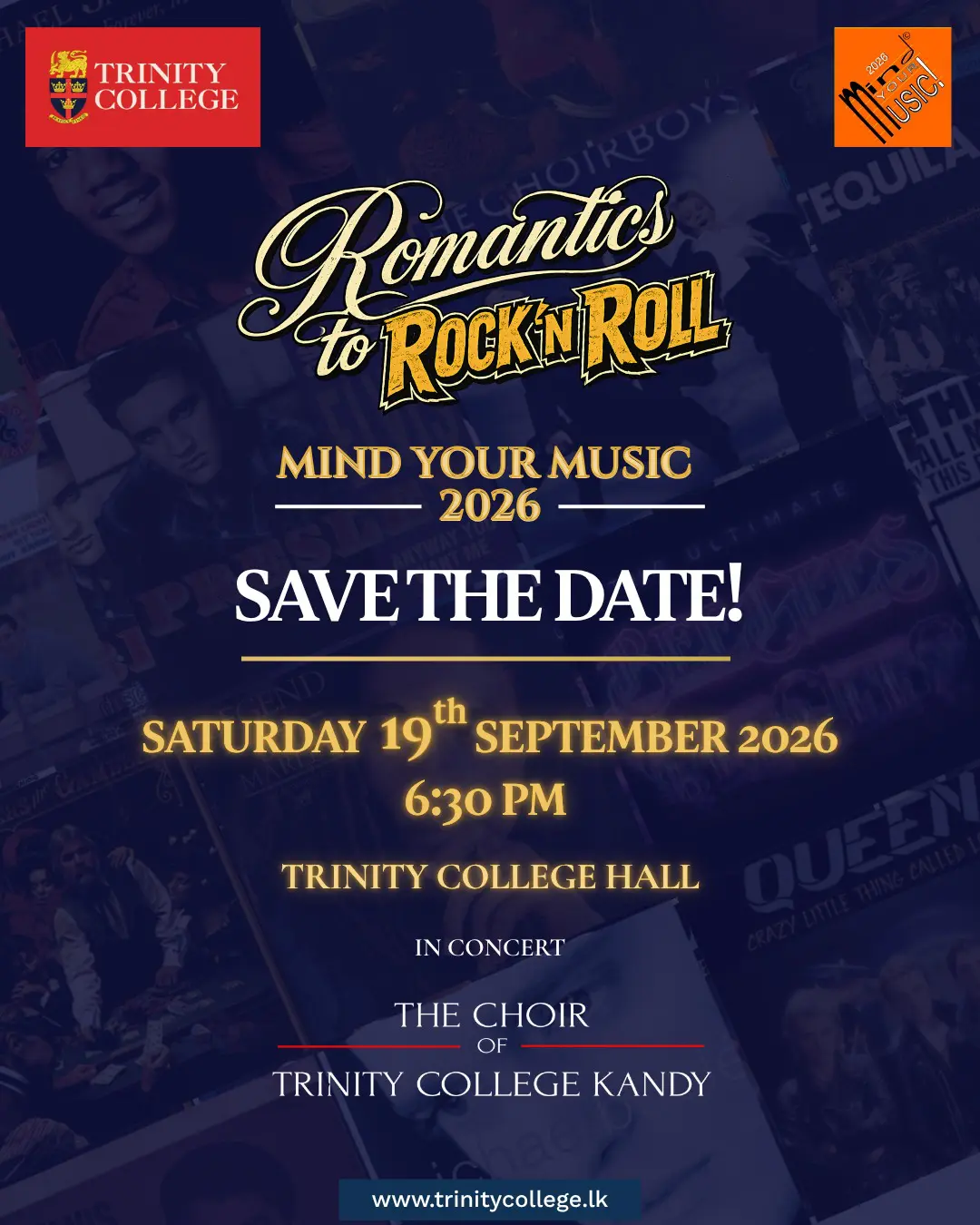 The Trinity College Choir will bring you “Mind Your Music: Romantics to Rock ‘n’ Roll,” our much-awaited biennial concert, taking you on a journey from the beauty of the Romantic era to the energy of pop, rock, and reggae.
Tickets available soon.