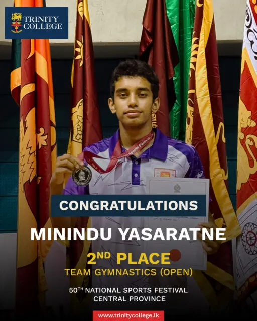 A stellar performance! 

Master Minindu Yasaratne proudly represented the Central Province team at the 50th National Sports Festival, bringing home 2nd Place in Team Gymnastics (Open). 

Congratulations on this incredible achievement! 🎉🦁
