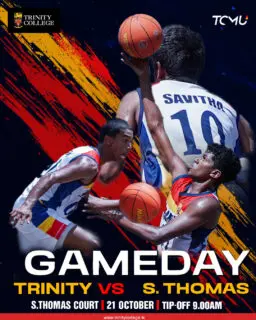It’s Gameday! 🏀
Trinity College takes on S. Thomas' College today. Catch the basketball action live at the S. Thomas Court. Tip-off is at 9:00 AM!
