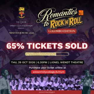 The seats are filling up fast! Don’t miss your chance to catch the Trinity College Choir at Mind Your Music 2026: Romantics to Rock’n’Roll, for an evening of old favourites, rock ’n’ roll classics and sing-alongs.
📅 Thursday, 29 October 2026, 6.30 p.m.
📍 Lionel Wendt Theatre, Colombo
🎟️ Secure your tickets before they’re gone at mind-your-music.com
#trinitycollegelk #srilanka #MindYourMusic #RomanticsToRockNRoll #Colombo