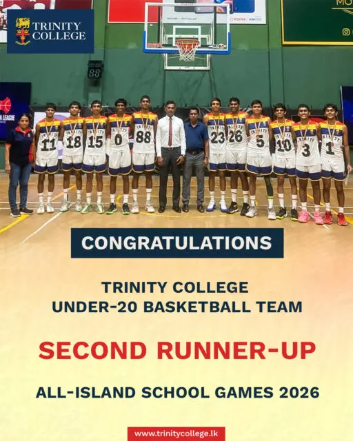 Congratulations to the Trinity College Under-20 Basketball Team on finishing as the Second Runner-Up at the All-Island School Games 2026! 🏀

A fantastic achievement and another proud moment for the Trinity Lions!