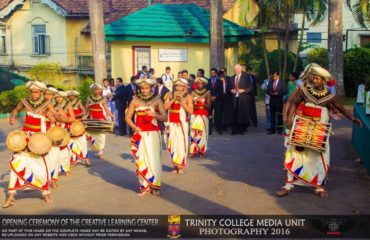 Kandyan drummers at the opening of the Creative Learning Centre, Trinity College Kandy