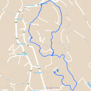 Traced route of the Trinity College Kandy road race