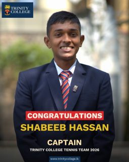 Congratulations to the newly appointed Captain and Vice-Captain of the Trinity College Tennis Team for 2026!
Captain: Shabeeb Hassan
Vice-Captain: Seniru Liyanaratne
Wishing you all the best as you lead the team this season!
#TrinityCollege #TCK #TrinityTennis #NewCaptains #Congratulations #2026