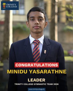 Congratulations to the newly appointed Leader and Deputy Leader of the Trinity College Gymnastic Team for 2026!
Leader: Minidu Yasarathne
Deputy Leader: Vidhu Prematilake
Wishing you all the best as you lead the team this season!
#TrinityCollege #TCK #TrinityGymnastics #NewLeaders #Congratulations